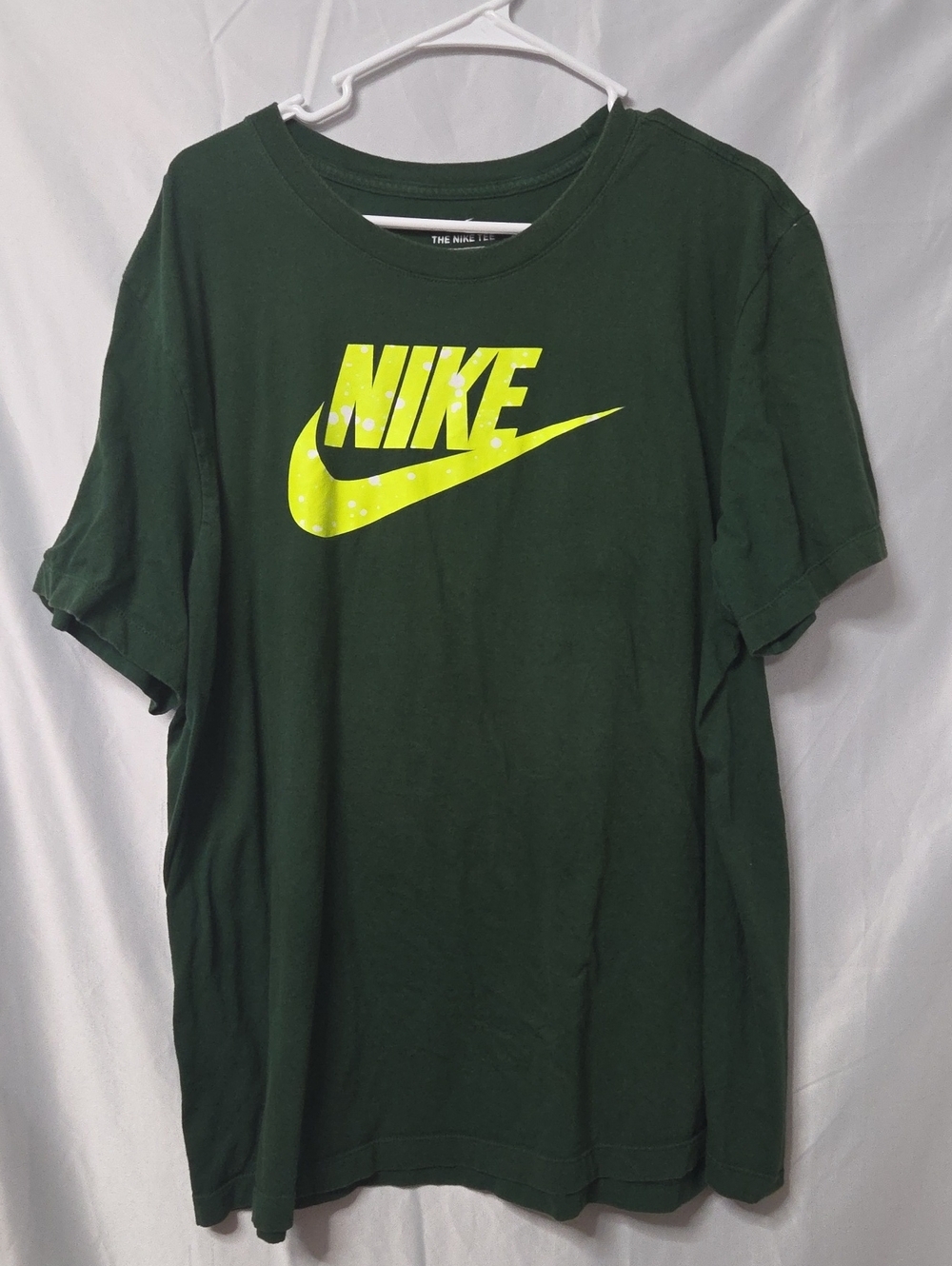 Nike Men's Forest Green Tee with Neon Yellow Logo 2xlarge [1733]